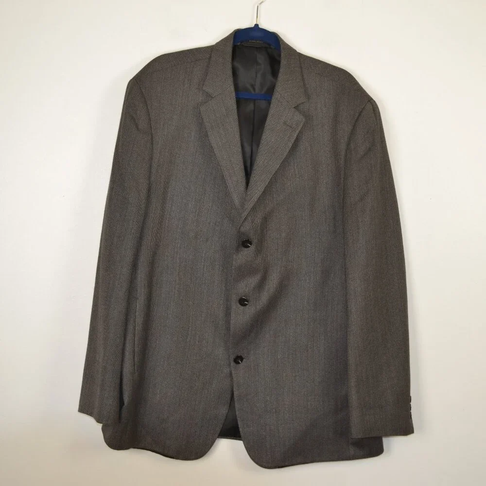Petrocelli Sport Coat Mens 46L Wool Silk Sport Blazer 2 Side Pockets Gray Jacket